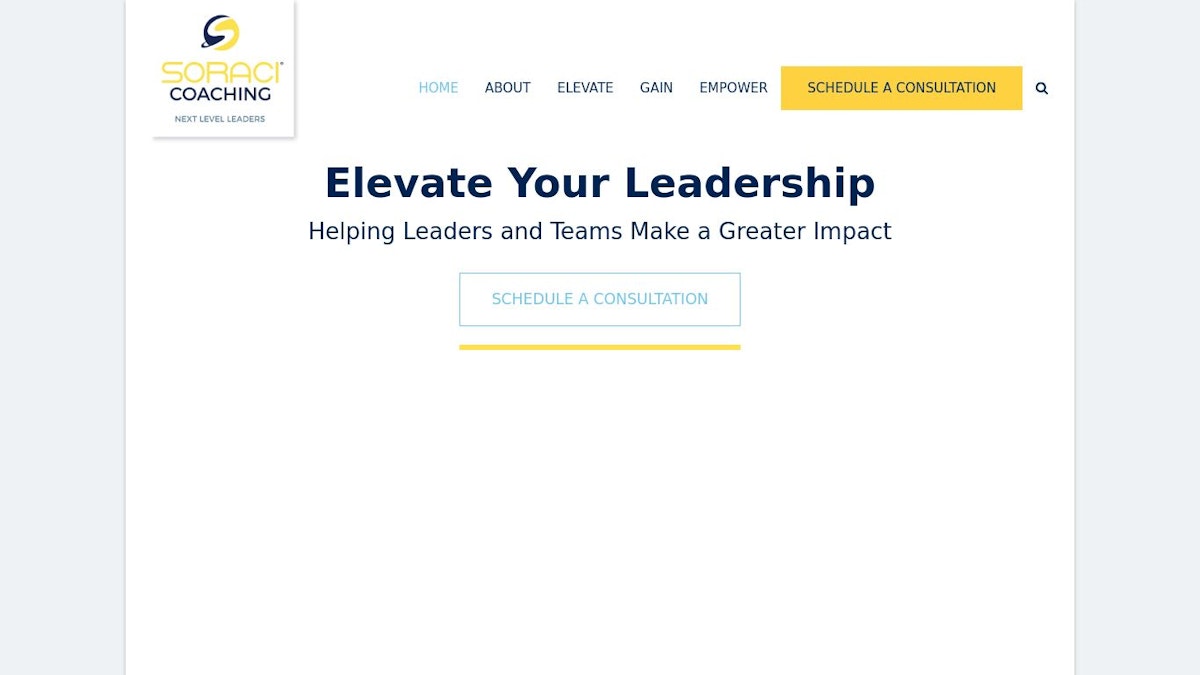 Soraci Coaching leadership coach website