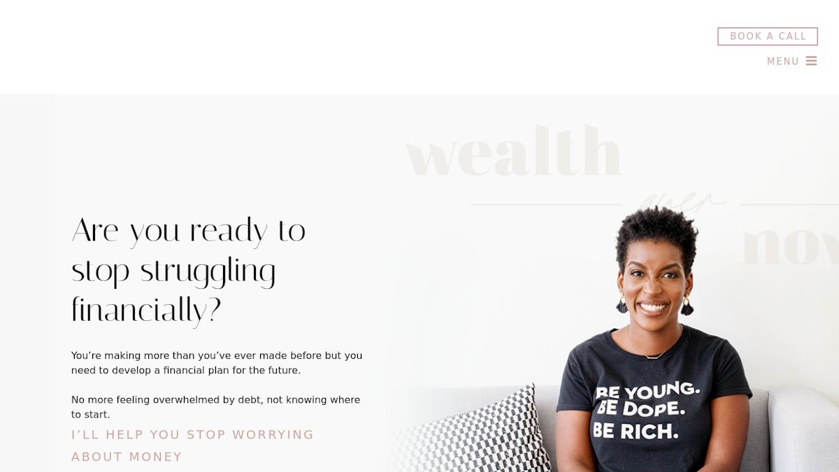 Wealth Over Now financial coach website