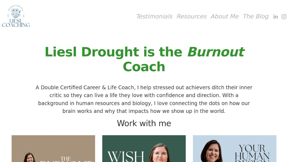 Liesl Coaching career coach website
