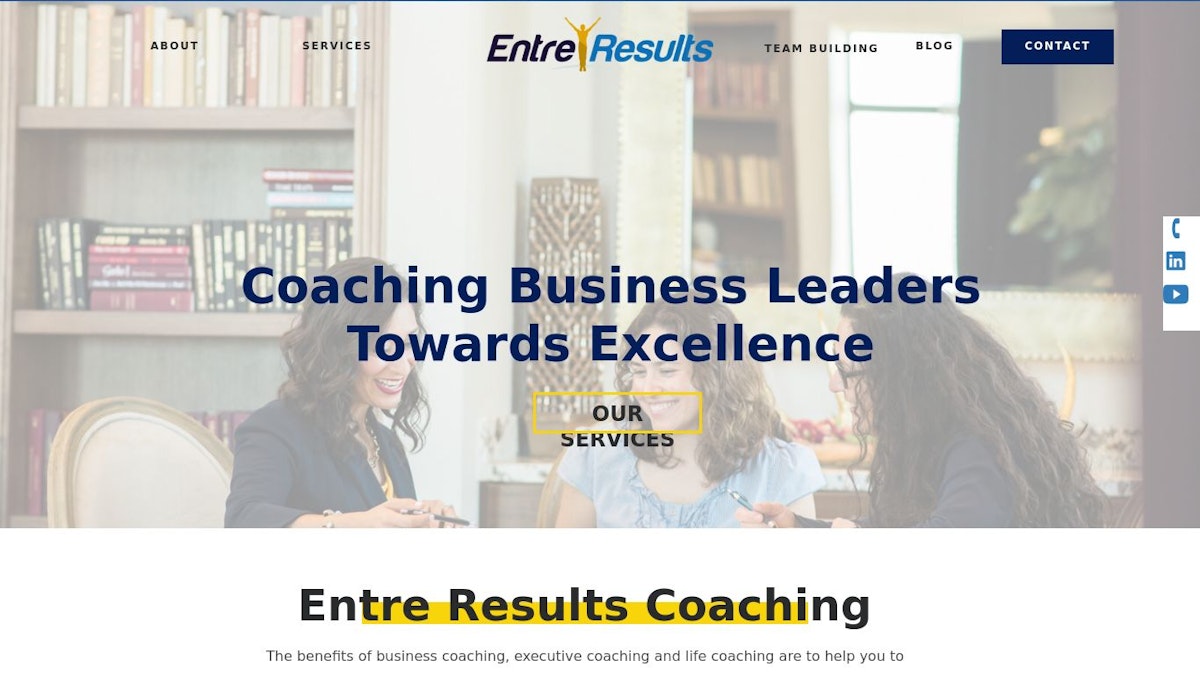 Entre Results business coach website