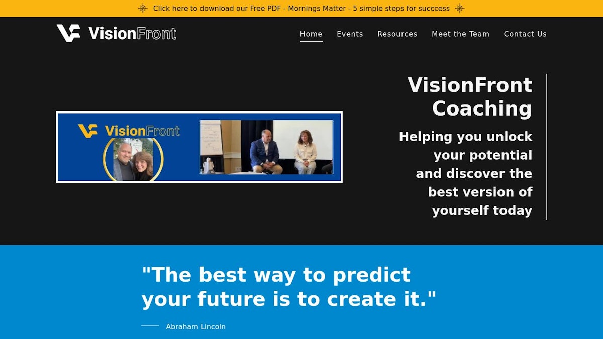 VisionFront life coach website