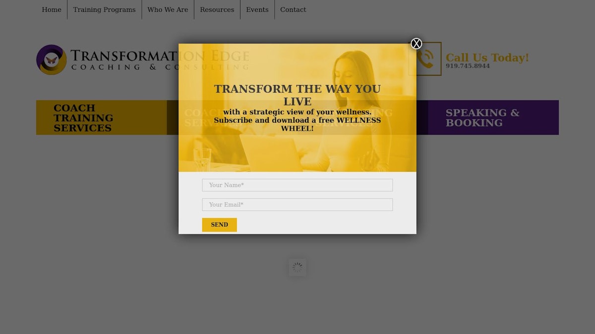Transformation Edge life coach website