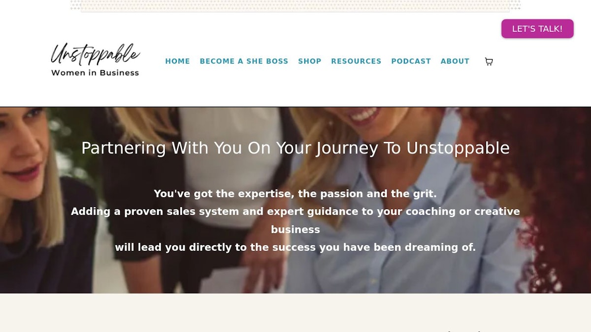 Unstoppable Women business coach website