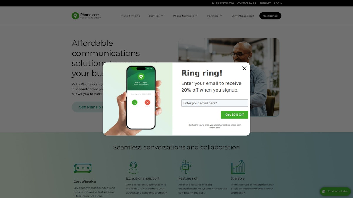 Phone.com screenshot