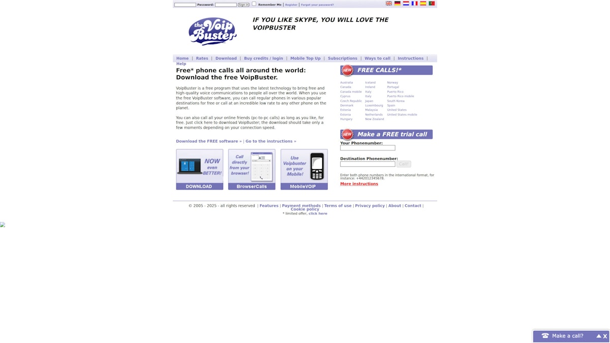 VoipBuster screenshot