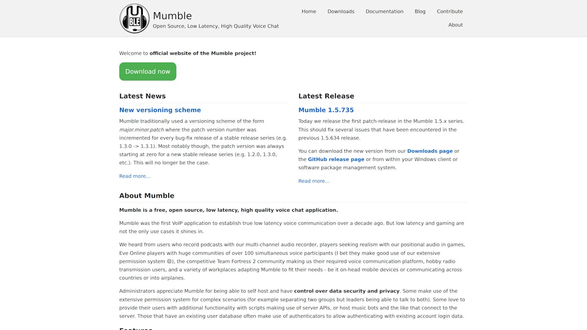 Mumble screenshot
