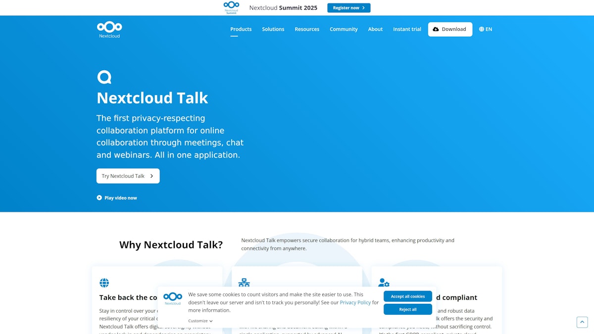 Nextcloud Talk screenshot