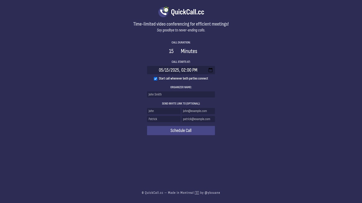 QuickCall (Video Meetings) screenshot