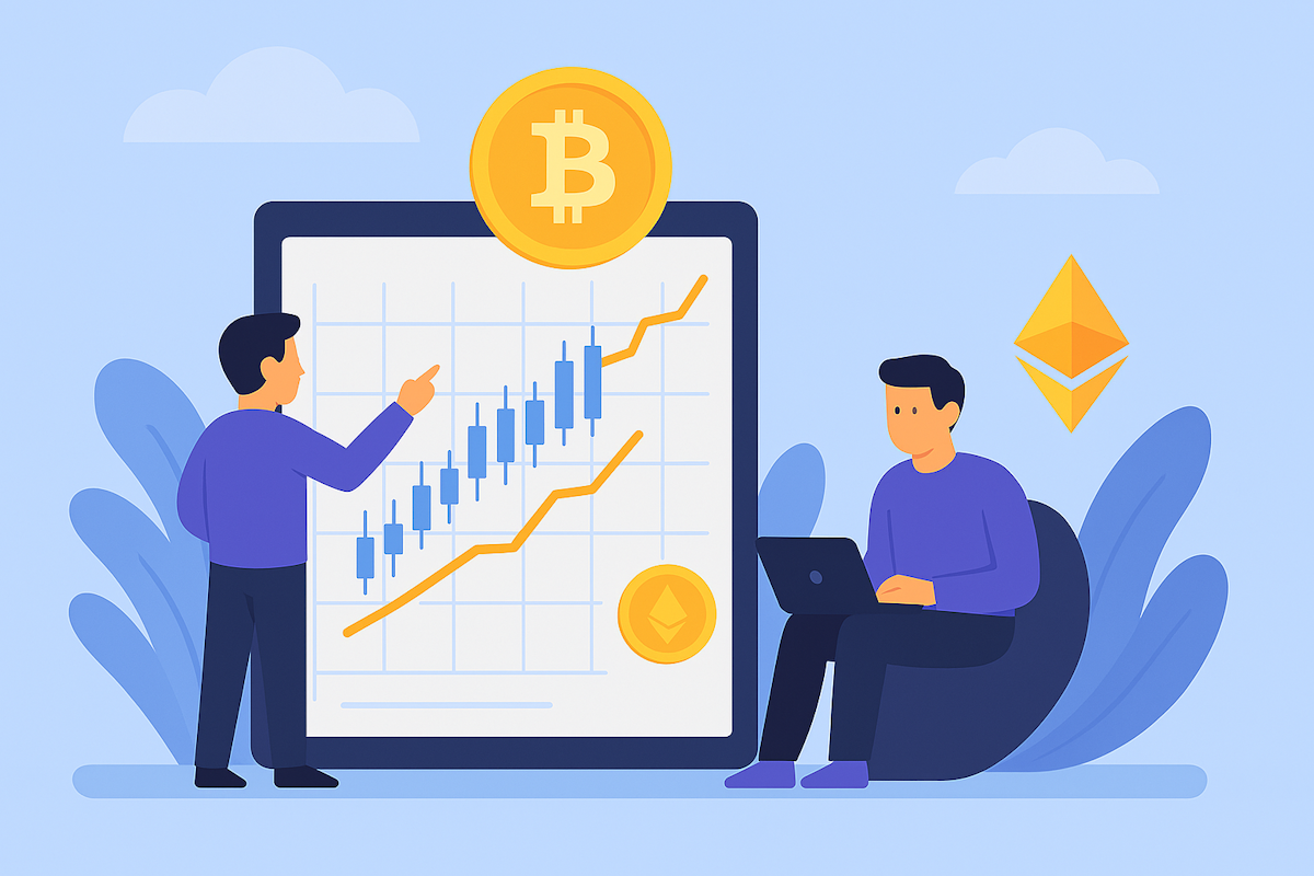 Prikazani su simboli Bitcoina i Ethereuma, što simbolizuje HODL strategiju i diversifikaciju portfelja.