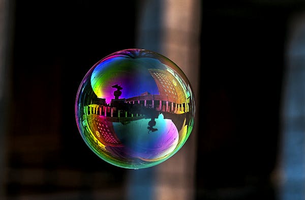 Town hall in a soap bubble
