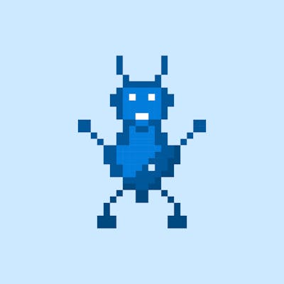 Blue Bee Monster Pixel Art