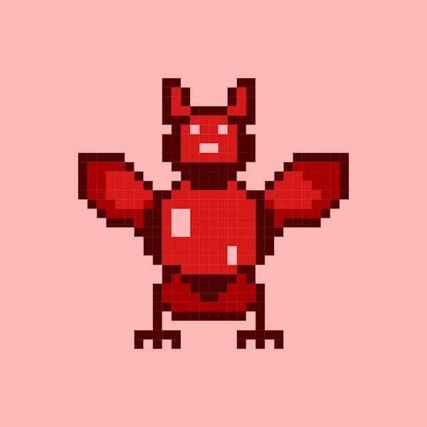 Red Bat Night Pixel Art