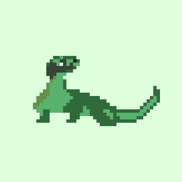 Green Komodo Dragon Art