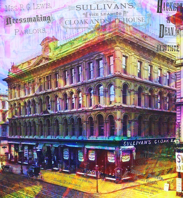 Californian businesses in 1880 - 005 - Thurlow Block, San Francisco