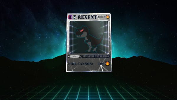 FIRST EDITION OF THE NFTARTMON T-REXENT CARDS
