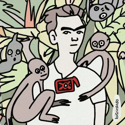 Frida And Her Monkeys Cartoon