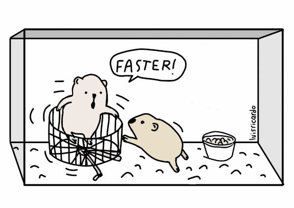 Hamsters Having Fun Cartoon