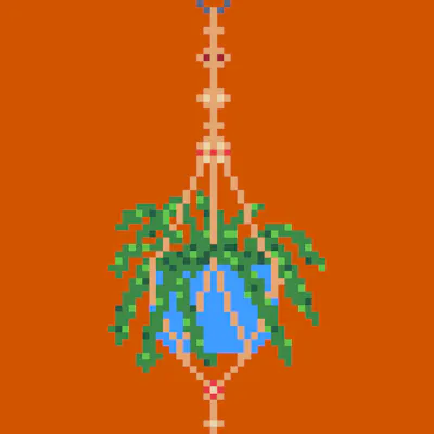 The 70s - 006 - Macrame Potted Plant (rare)