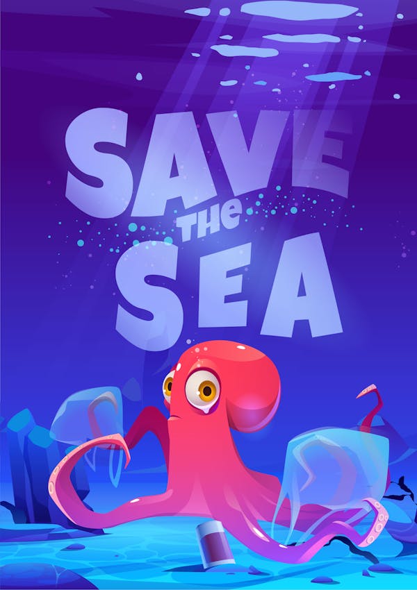 Graphic Artwork "Save the Sea"