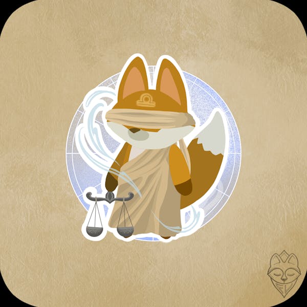 CryptoFoxes #155 - Libra Zodiac Fox