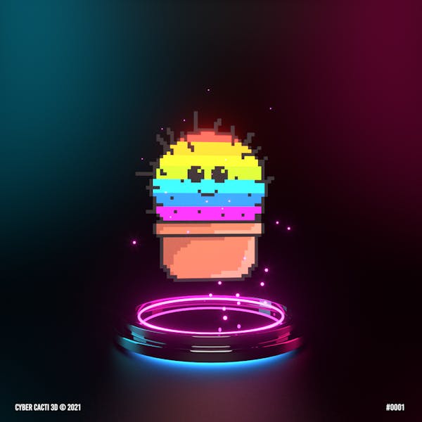 Cyber Cactus 3D #0001 : rainbow galore