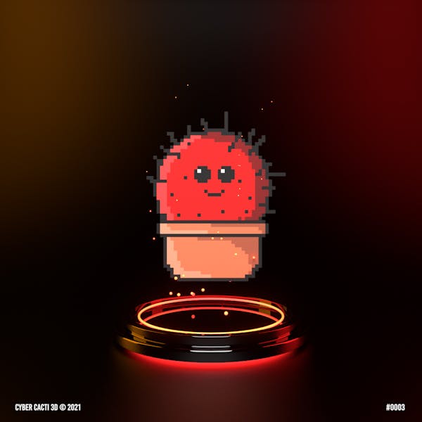 Cyber Cactus 3D #0003 : red and ready!