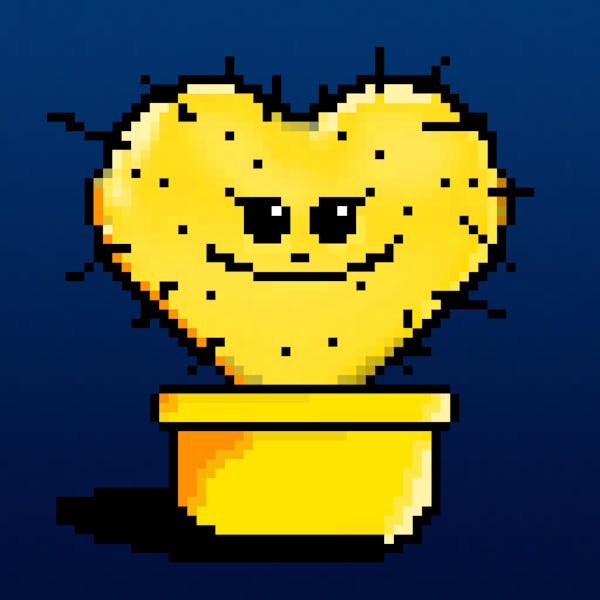 Cyber Cactus #000221 - Common Golden Heart and the dark night.