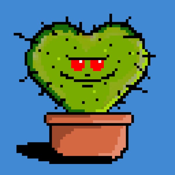 Cyber Cactus #000153 - Common Evil Zombie Heart Blue