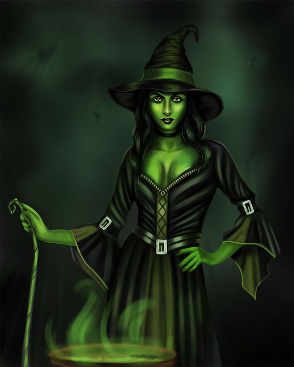 Green witch artwork