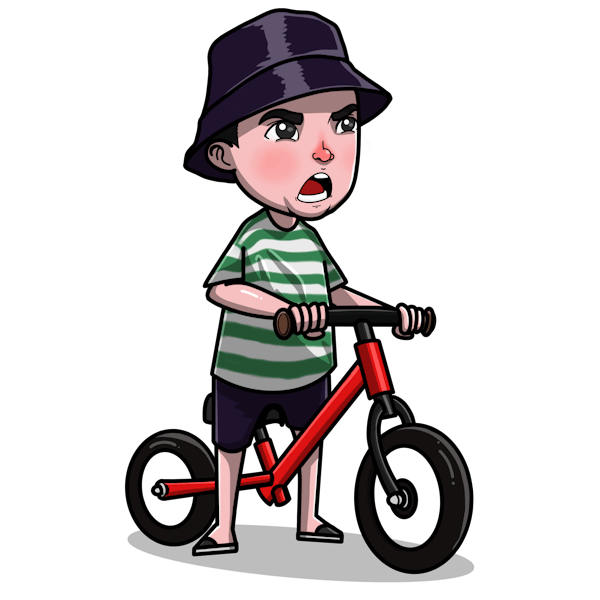 balancing bike and kid