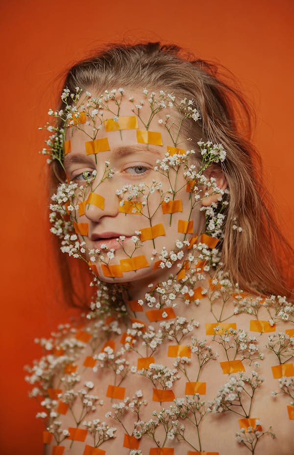 Blumenmädchen Orange 03