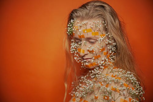 Blumenmädchen Orange 06