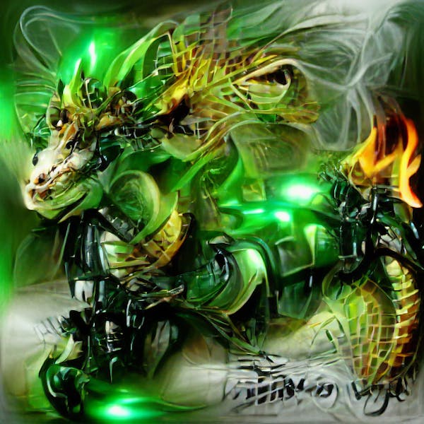 Cyborg Dragon #2 - Green