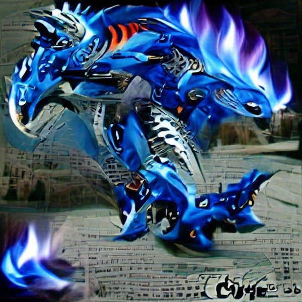 Cyborg Dragon #3 - Blue