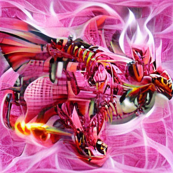Cyborg Dragon #5 - Pink