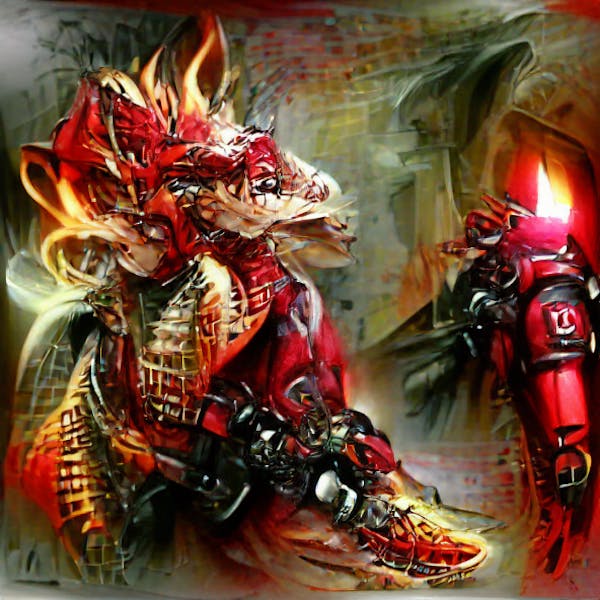 Cyborg Dragon #6 - Red