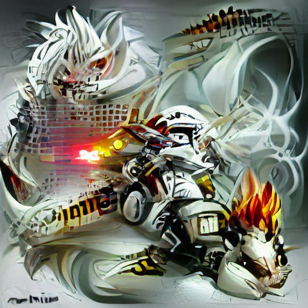 Cyborg Dragon #10 - White