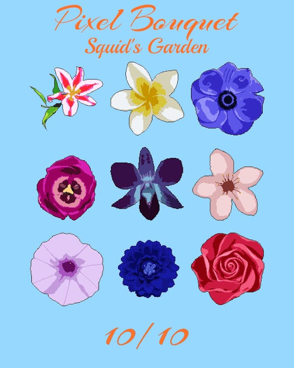 Pixel Bouquet 10/10 Squid's Garden