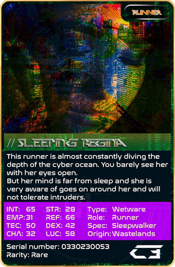 Sleeping Regina >> Runner >> 0330230053 >> Rarity >> [RARE]