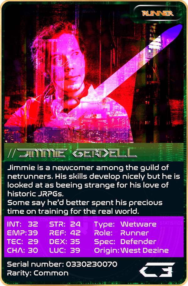 Jimmie Gerdell >> Runner >> 0330230070 >> Rarity >> [COMMON]