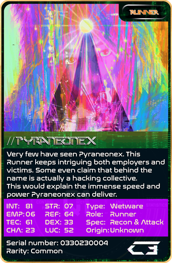 Pyraneonex >> Runner >> 0330230004 >> Rarity >> [COMMON]