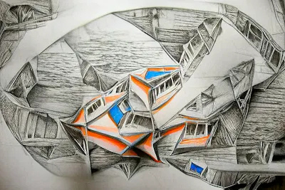 Sketches In Motion: Above The Ocean