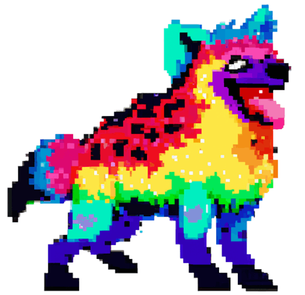Rainbow hyena!