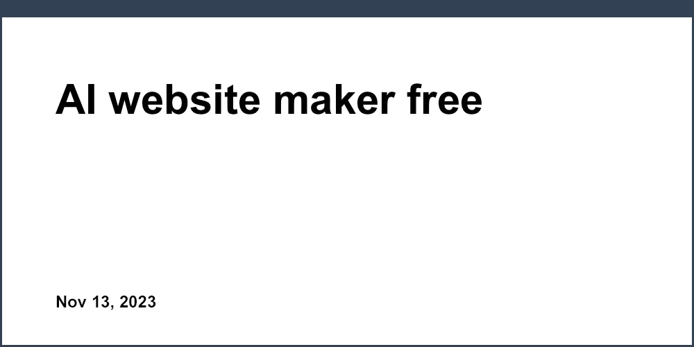 AI website maker free