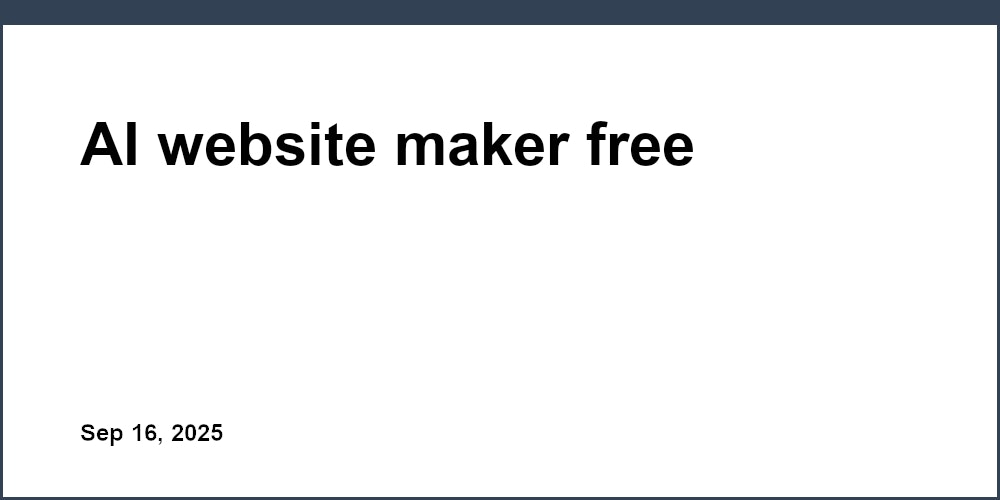 Thumbnail for: AI website maker free