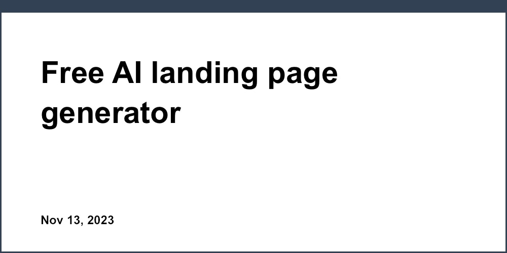 Free AI landing page generator