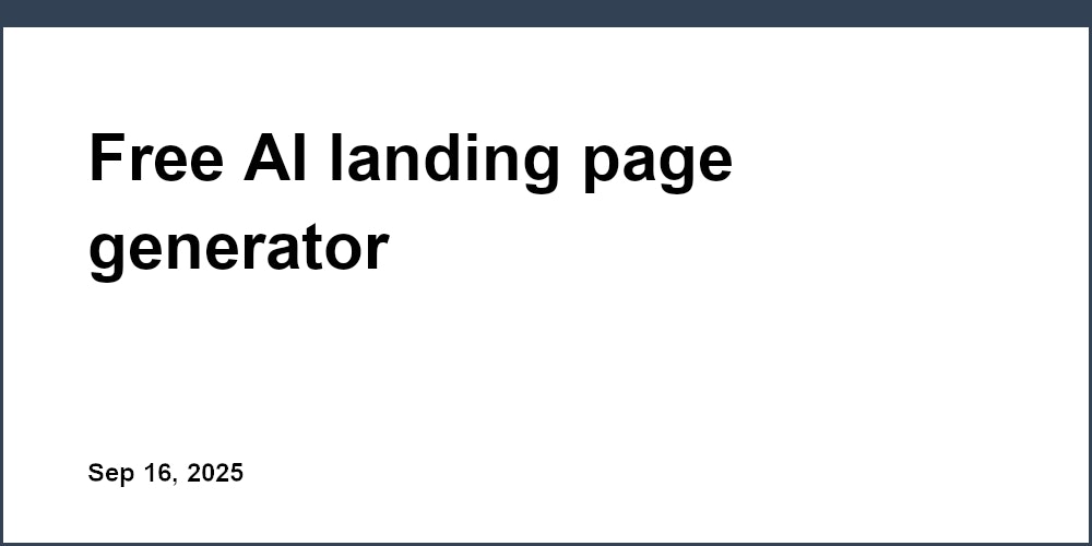 Thumbnail for: Free AI landing page generator