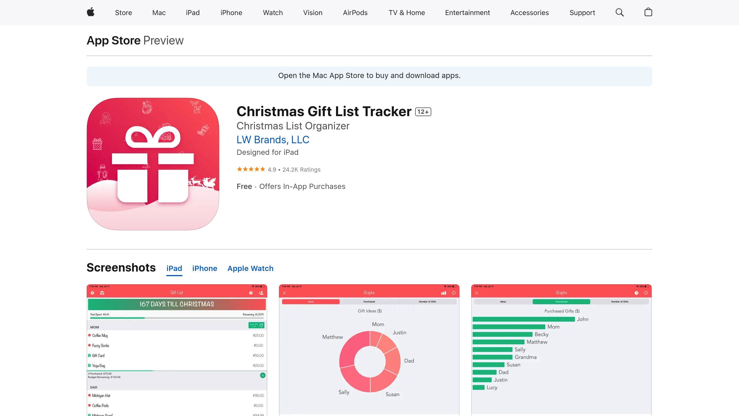 Christmas Gift List Tracker