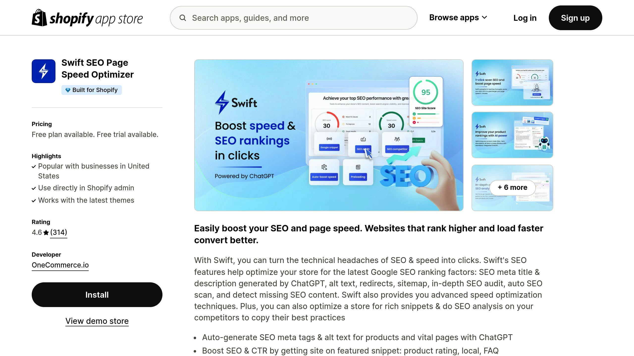 Swift Page Speed Optimizer