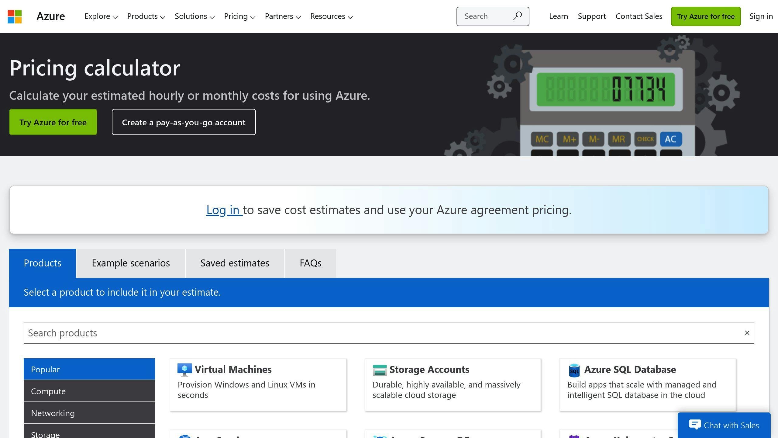 Azure Pricing Calculator